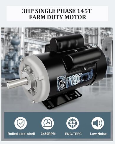Electric Motor 1/2HP Farm Duty Single Phase Motor 1750RPM 115/230V 56 Frame 5/8"Shaft Diameter 60HZ 4Pole TEFC CW/CCW in Saudi Arabia