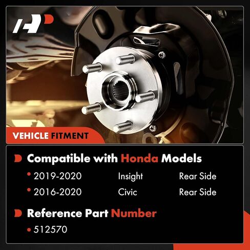 A-Premium Rear Wheel Bearing and Hub Assembly with 5-Lug Compatible with Honda Civic 2016-2021, Insight 2019-2022 in Saudi Arabia
