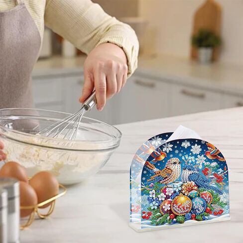 Diamond Art Napkin Holder, Angel Acrylic Napkin Holder for Table, Diamond Painting Napkin Holders for Paper Napkins, Diamond Painting Kits Cocktail Holders for Paper, Dining Table Decor in Kuwait