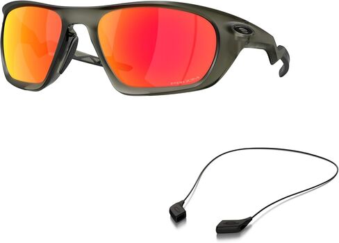 Oakley OO9431 Sunglasses Bundle: OO 9431 LATERALIS 943104 Lateralis Matte Olive Ink Priz and Small Black leash Accessory kit in Saudi Arabia