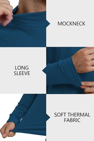 تيشيرتات رجالي حرارية Mockneck بأكمام طويلة وسترة أساسية ناعمة بقصة ضيقة in Kuwait