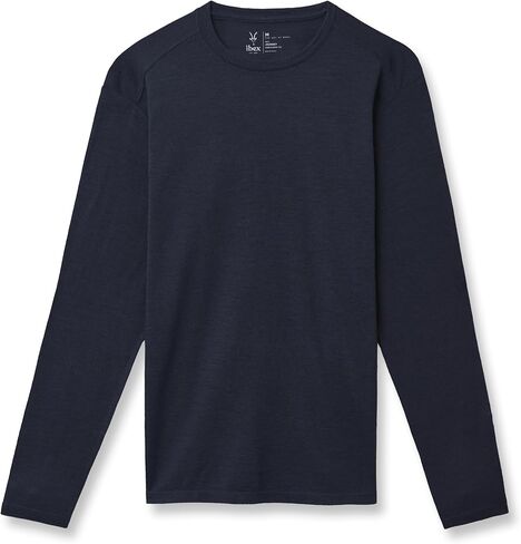 تي شيرت IBEX Merino Wool للرجال ذو أكمام طويلة ورقبة دائرية | تي شيرت رجالي خفيف الوزن، ماص للرطوبة، ناعم وجيد التهوية in Kuwait