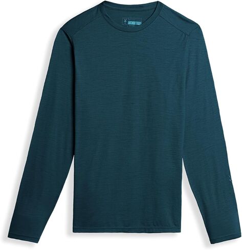 تي شيرت IBEX Merino Wool للرجال ذو أكمام طويلة ورقبة دائرية | تي شيرت رجالي خفيف الوزن، ماص للرطوبة، ناعم وجيد التهوية in Kuwait