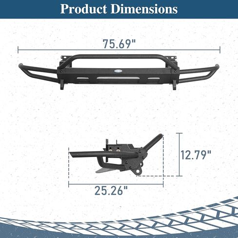Hooke Road Cayenne 957 Front Bumper w/Bull Bar for 2008 2009 2010 Porsche Cayenne 957, Sturdy Steel Tube Bumper with Skid Plate & D-ring Mounts in Saudi Arabia
