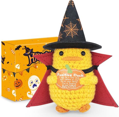 Unique Gifts for Halloween Kids and Teens - Mini Funny Emotional Support Pickle with Halloween Magic Hat and Cloak - Cute Knitted Plush Doll Halloween Decoration for Women, Toddlers, Adult in Saudi Arabia