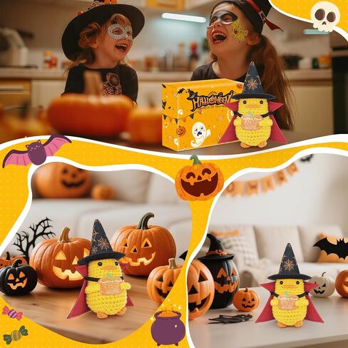 Unique Gifts for Halloween Kids and Teens - Mini Funny Emotional Support Pickle with Halloween Magic Hat and Cloak - Cute Knitted Plush Doll Halloween Decoration for Women, Toddlers, Adult in Saudi Arabia
