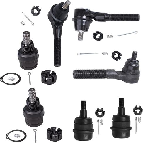 Detroit Axle - Front 7pc Tie Rods Ball Joints for Jeep Grand Cherokee Wrangler TJ Comanche, 3 Inner & Outer Tie Rods, 2 Lower Ball Joints, 2 Upper Ball Joints Replacement in Saudi Arabia