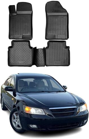 OMAC Floor Mats for Hyundai Sonata 2006-2010 Car Mats All Weather 3D Custom Fit Rubber Mat Waterproof Odorless TPE Floor Liners Laser Measured Non-Slip (Black) in Saudi Arabia