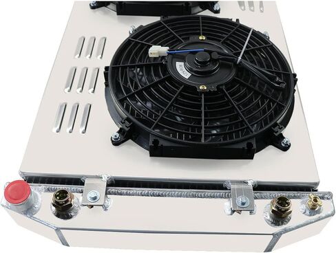 3 Row Core Radiator + 2 X 12'' Fan W/Shroud & Relay for 1988-1999 Chevy GMC C/K Series 1500 2500 3500 Pickup Suburban 5.0L 5.7L, 3 row radiator+fan+relay kit in Kuwait