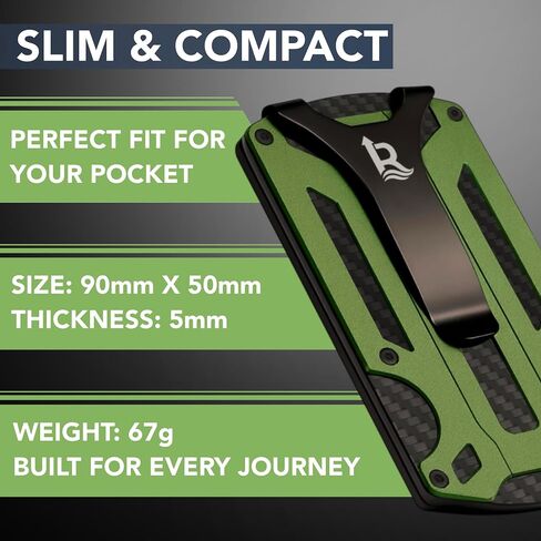 Slim Aluminum Wallet – RFID Blocking Tactical Card Holder – Minimalist Travel Wallet for Men in Saudi Arabia