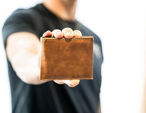 Rico Tampa Bay Lightning Brown Bilfold Wallet with clear ID display in Saudi Arabia