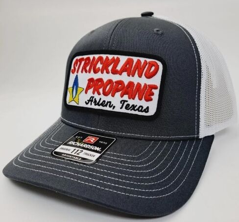 Strickland Propane Rich 112 Mesh Snapback Cap, Gray Trucker Hat with Embroidered Patch, One Size in Saudi Arabia