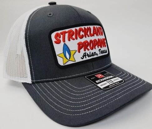 Strickland Propane Rich 112 Mesh Snapback Cap, Gray Trucker Hat with Embroidered Patch, One Size in Saudi Arabia