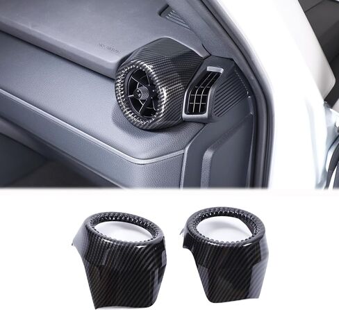 غطاء فتحات الهواء الجانبية للوحة قيادة السيارة متوافق مع ملحقات Toyota Land Cruiser Prado 250 J250 LC250 2024 2025، غطاء فتحة تهوية لوحة القيادة (نمط ألياف الكربون) in Kuwait