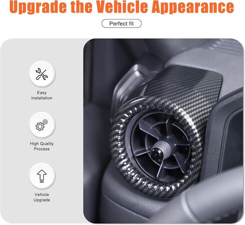 غطاء فتحات الهواء الجانبية للوحة قيادة السيارة متوافق مع ملحقات Toyota Land Cruiser Prado 250 J250 LC250 2024 2025، غطاء فتحة تهوية لوحة القيادة (نمط ألياف الكربون) in Kuwait