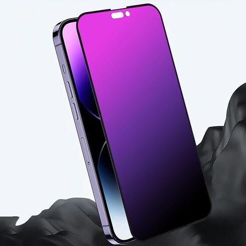 متوافق مع iPhone 14 ومتوافق مع iPhone 13 / 13Pro واقي شاشة للخصوصية مكون من قطعتين متدرج ملون ومضاد للضوء الأزرق لحماية العين من الزجاج المقسى ومضاد للزقزقة ومضاد للتجسس عالي الدقة (أرجواني 6.1 بوصة) in Kuwait
