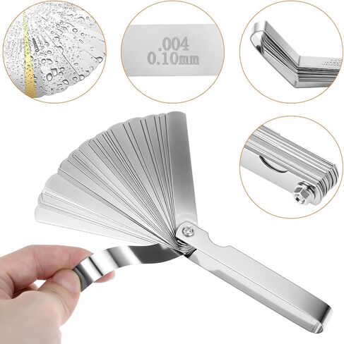 QWORK 4 Pcs Adjusting Valves Tools Set, Motorcycle Engine Screw Spanner, Straight / Offset Feeler Gauges, for Motorcycle Motor Engine in Saudi Arabia