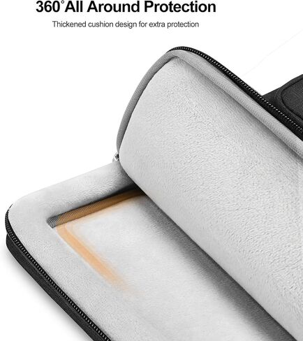 MOSISO 360 Protective Laptop Bag, 15.6 inch Computer Bag Compatible with MacBook Pro 16, HP, Dell, Asus Notebook, Side Open Sleeve with 2 Rectangle Zipper Pockets&Extendable Handle, Black in Saudi Arabia
