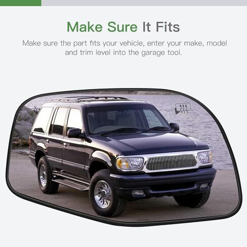 SCITOO مرآة الرؤية الجانبية زجاج الجانب الأيمن للركاب مناسب لـ 2002-2005 لسيارة FORD/MERCURY EXPLORER/MOUNTAINER مع زجاج مرآة خارجي بديل محدب من الكروم in Saudi Arabia