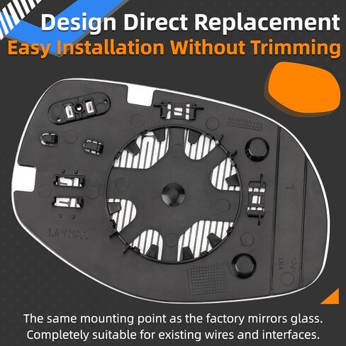 Driver Side Mirror Replacement for Porsche Cayenne 2008 2009 2010 - Left Side Mirror Glass, Rear View Mirrors Glass with Power Heated in Saudi Arabia