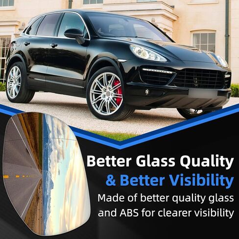 Driver Side Mirror Replacement for Porsche Cayenne 2008 2009 2010 - Left Side Mirror Glass, Rear View Mirrors Glass with Power Heated in Saudi Arabia