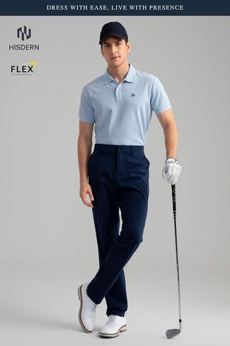 HISDERN Flex 301 Men's Stretch Golf Pants 30"/32" Quick Dry Lightweight Beathable Comfy for Business and Casual in Saudi Arabia