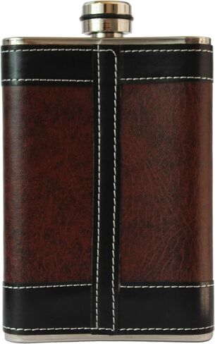 Flasks for liquor for Men, 8oz Heavy Duty Hip Flask with Funnel, Black and Brown, Gift boxed in Saudi Arabia