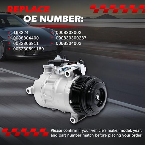 AC Compressor Fit for C250 C300 C350e C63 AMG C43 AMG, for E200 E250 E300 E350 E400 E450, for GLC250 GLC300, for SLK300 SLC300, for Metris, A/C Compressor with Clutch Replace for 168324 in Saudi Arabia