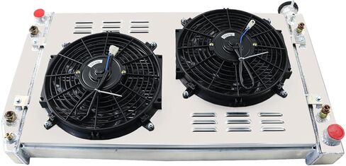 3 Row Core Radiator + 2 X 12'' Fan W/Shroud & Relay for 1988-1999 Chevy GMC C/K Series 1500 2500 3500 Pickup Suburban 5.0L 5.7L, 3 row radiator+fan+relay kit in Kuwait