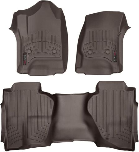 WeatherTech Custom Fit FloorLiners for Silverado 1500, Silverado LD 1500, Sierra 2500HD/3500HD, Sierra 1500 Limited, Sierra 1500, Silverado 2500HD/3500HD - 1st & 2nd Row (446071-445423), Black in Saudi Arabia