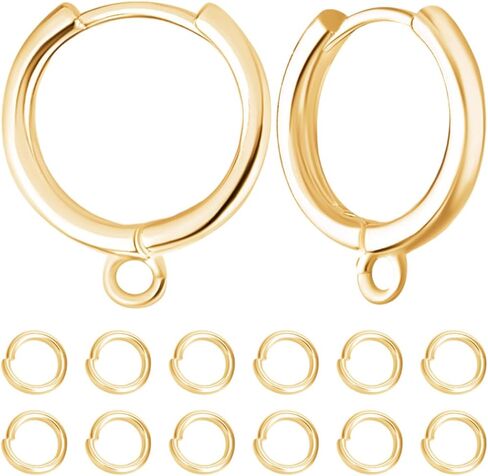 Beebeecraft 20pcs Hoop Huggie Consring Hooks 925 Sterling Silver Prass French French Round Roundring Heals with Open Jump Rings for Jewelry Making Diy Crafts in Kuwait
