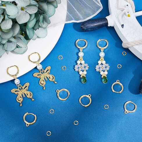 Beebeecraft 20pcs Hoop Huggie Consring Hooks 925 Sterling Silver Prass French French Round Roundring Heals with Open Jump Rings for Jewelry Making Diy Crafts in Kuwait