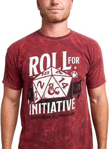 تي شيرت رجالي من Dungeons & Dragons Roll for Initiative، تي شيرت رجالي ذو رقبة دائرية وأكمام قصيرة in Kuwait