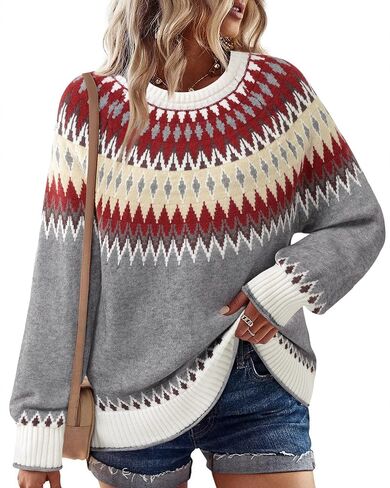 Messic Womens Fall Sweaters 2025 Long Sleeve Colorblock Pullover Casual Knit Winter Oversized Tops M-2XL in Kuwait