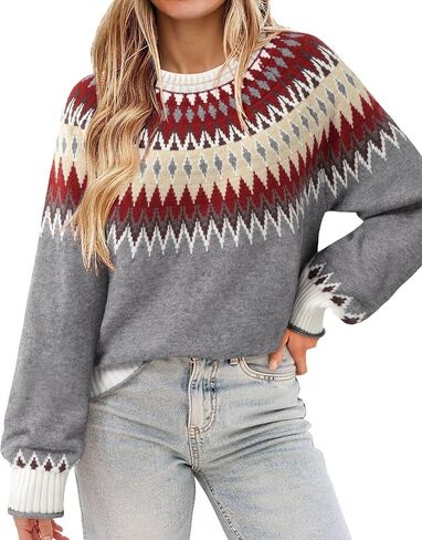 Messic Womens Fall Sweaters 2025 Long Sleeve Colorblock Pullover Casual Knit Winter Oversized Tops M-2XL in Kuwait