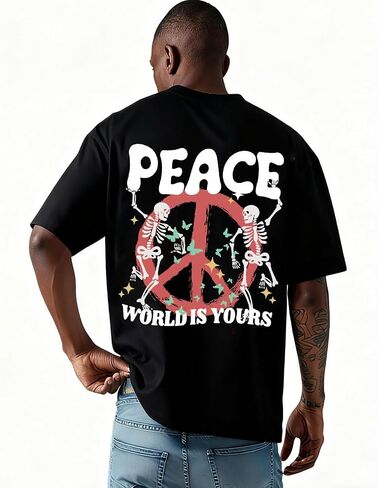 ZDT Mens Graphic Tees Oversized Tshirts Vintage Print Rapper Streetwear Cotton Short Sleeve Casual Top in Saudi Arabia