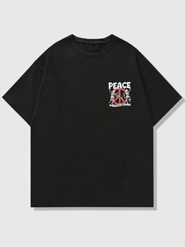 ZDT Mens Graphic Tees Oversized Tshirts Vintage Print Rapper Streetwear Cotton Short Sleeve Casual Top in Saudi Arabia