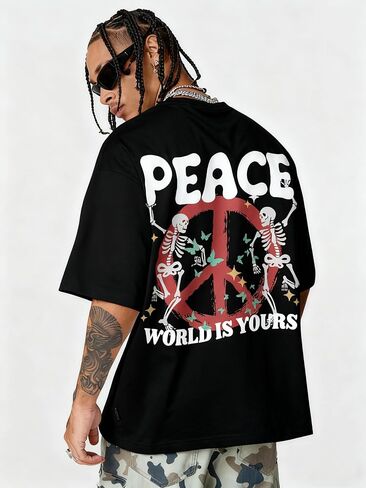 ZDT Mens Graphic Tees Oversized Tshirts Vintage Print Rapper Streetwear Cotton Short Sleeve Casual Top in Saudi Arabia