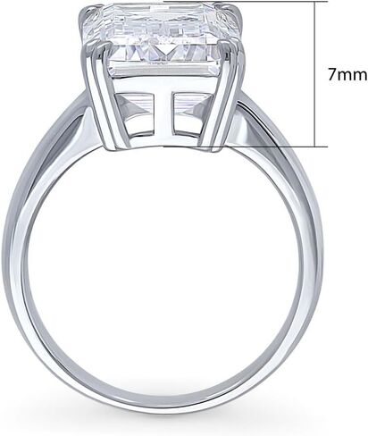 BERRICLE Sterling Silver CZ 3-Stone Solitaire Wedding Engagement Rings for Women, Cubic Zirconia Ring - Asscher, Cushion, Emerald, Pear, Round Cut - Canary Yellow, Green, Amethyst Purple Colors in Kuwait