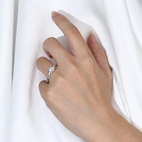خواتم خطوبة من الفضة الإسترليني عيار 925 للنساء 1 CT-2 CT 5A خواتم زفاف زركونيا مكعبة خواتم سوليتير هالة الوعد لها مقاس 5-9 in Saudi Arabia