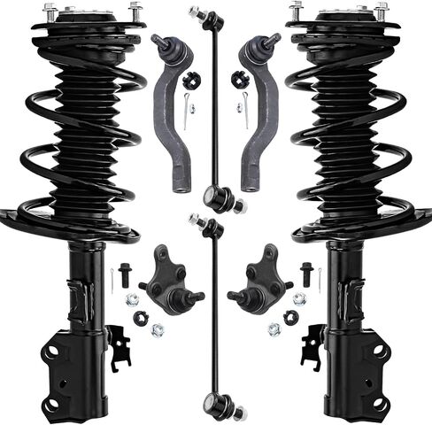 Detroit Axle - Front Struts w/Coil Springs Sway Bars Outer Tie Rods Lower Ball Joints Replacement for 2011-2016 Scion tC - 8pc Set in Saudi Arabia