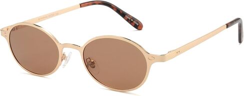Polarized Retro Oval Sunglasses Womens Men Trendy 2025, Vintage Narrow Round Shades Chic 80 90s Sun Glasses VF2253 in Kuwait