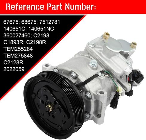 CCIYU A/C Compressor with Clutch A/C Air Compressor for Car 2008 2009 2010 2011-2012 for Land Rover LR2 3.2L Air Conditioning Compressor for 67675, 68675 in Saudi Arabia
