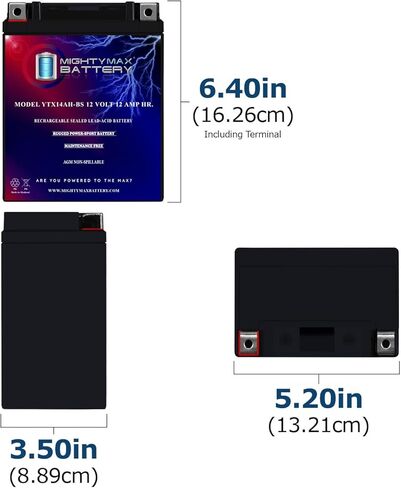Mighty Max Battery YTX14AH 12V 12AH Battery for Honda 750 CB750 Nighthawk '91-'03 in Saudi Arabia
