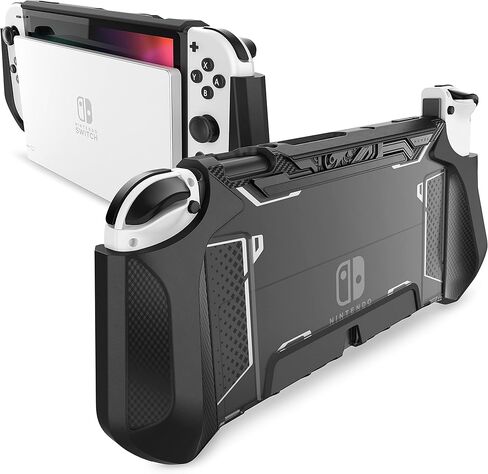 حافظة Mumba قابلة للإرساء لجهاز Nintendo Switch OLED 2021، [سلسلة Blade] ملحقات غطاء حماية بمقبض TPU متوافقة مع Nintendo Switch OLED 7 بوصة ووحدة تحكم Joy-Con (موجات) in Kuwait