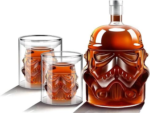 Stormtrooper Blaster Decanter Set, Gifts for Men, Dad - Star Wars Sci-Fi Blaster Force Gun Whiskey & Wine Set 750ml - Energized Particle Weaponry Elegant Decanters 24" - 4x Trooper Shots Base Gift in Kuwait