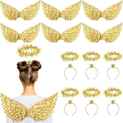 12 Pcs Angel Costume Accessory Sequin Angel Wings and Headband Set for Halloween Cosplay Party Dance Performances in Kuwait