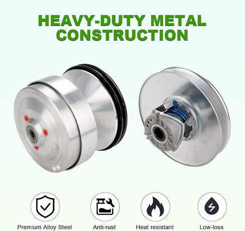JDMON Aluminum Driven Clutch with Belts Compatible with Club Car DS 1997-Up & Precedent 2004-Up, Replacement for 101833902 101832902 1018340-01 1014081 in Saudi Arabia