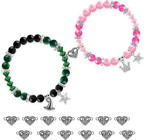 cow print Couples Bracelets Gift for Lovers - His and Hers Stretchable Bead Love Bracelets with Alphabet Stickers - Wedding, Valentine's Day, Christmas Jewelry Gifts for Women Men in Saudi Arabia