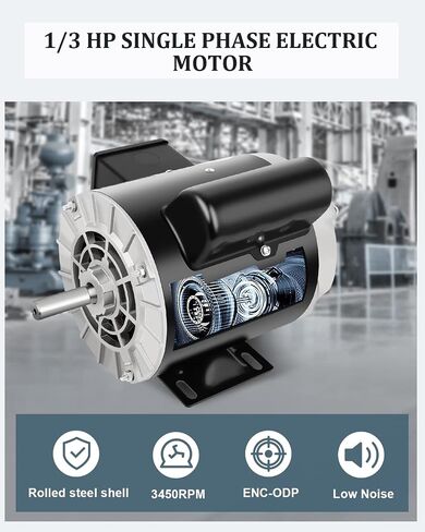 Air Compressor Motor 3.7 HP Electric Motor, 3450 RPM, 230V Single Phase, 56 Frame 5/8 Keyed Shaft 60 HZ in Kuwait